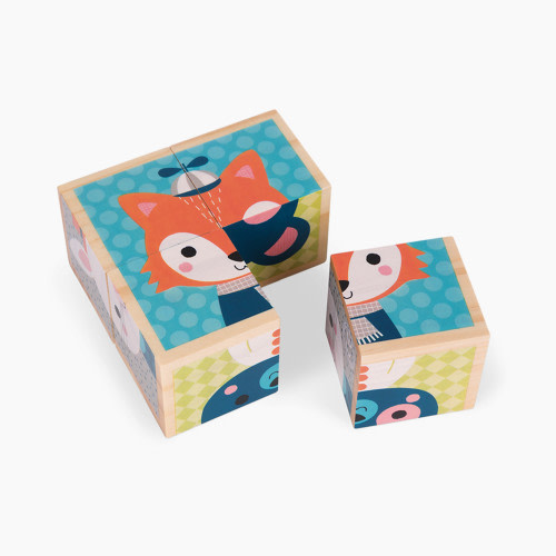 Janod My First Wooden Blocks Set - Forest Portraits