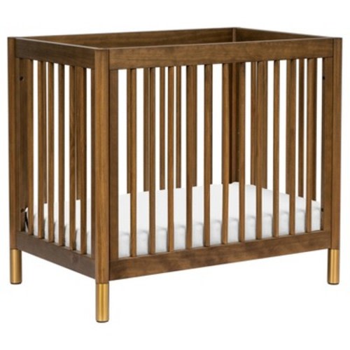 Babyletto Gelato 4-in-1 Convertible Mini Crib and Twin bed, Color: Natural Walnut Finish/Gold Feet