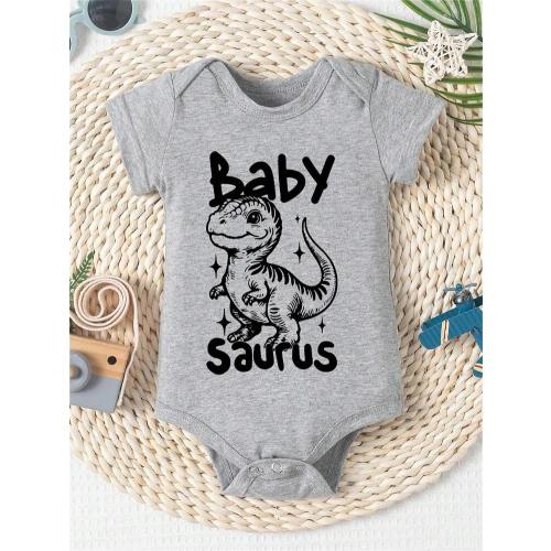 BABY Print Funny Baby Romper Casual Comfortable Short Sleeve Newborn Clothes Cotton Fashion Triangle Jumpsuit | SHEIN USA