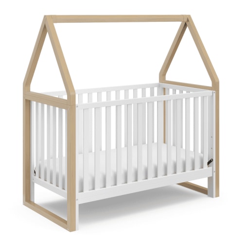 Storkcraft Orchard 5-in-1 Convertible Baby Crib Furniture, White with Driftwood