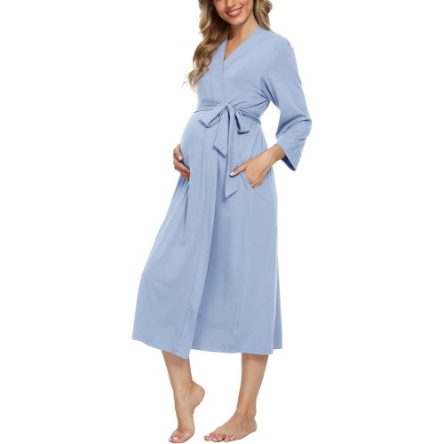 Xpenyo Women's Maternity Sleepwear,Labor/Delivery/Nursing/Hospital Nightgown Kimono Robes Long Pregnancy Loungewear