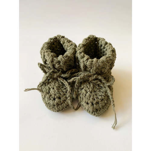Organic Cotton Tie Baby Booties