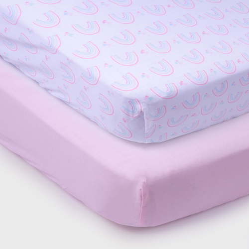 Parent's Choice Fitted Crib Sheets, 2-Pack, Soft Rainbow HSA/FSA Eligible