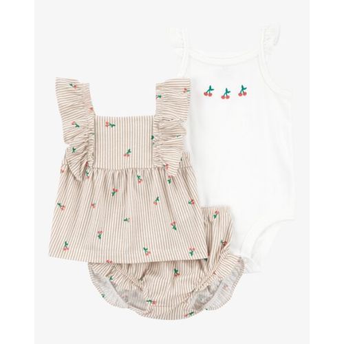 Baby 3-Piece Striped Cherry Print Little Short Set - Carter's | Carter's