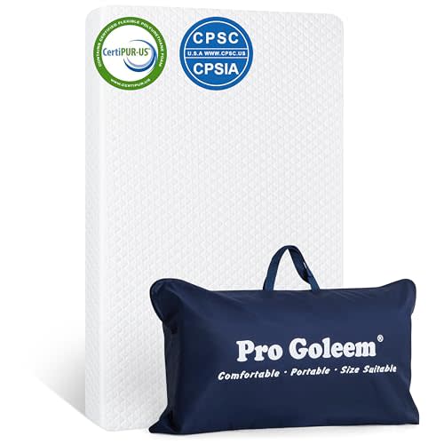 Pro Goleem Pack and Play Mattress (38"x26"), Waterproof Pack n Play Mattress Pad with Carry Bag, Soft Playard Mattress for Babies and Toddlers