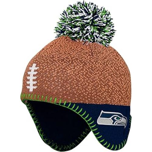Outerstuff Infant NFL Football Head Knit Hat with Pom