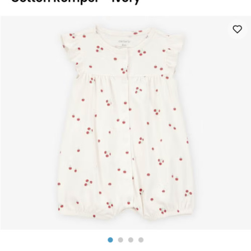 Baby Tomato Print Short-Sleeve Cotton Romper - Ivory - Carter's | Carter's
