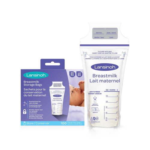 Lansinoh Breastmilk Storage Bags, 100 Count, Baby Essentials, Fast Freeze & Thaw Breast Milk Bags, 6 Oz, Superior Strength & Stretch, 6oz/180ml, Presterilized Bags - Walmart.ca