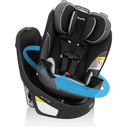Evenflo Revolve360 Slim 2-in-1 Rotational Car Seat (Canton Black)
