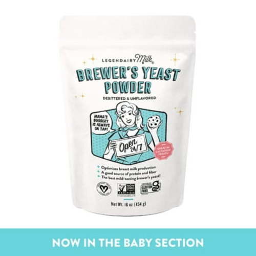 Legendairy Milk Brewer's Yeast Powder Supplement for Breast Milk Production, 16 oz