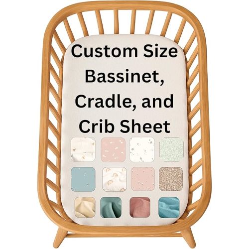 Custom-Sized Baby Crib Sheet – Soft, Breathable Fitted Sheet for Bassinet, Cradle, or Toddler Mattress – Made to Order in The USA – Washable & Snug Fit