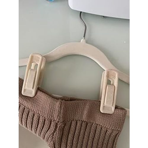 Velvet Hanger Clips, 24Pcs Pants Hangers Velvet Clips, Strong Finger Flocked Clips Perfect for Use with Thin Velvet Hangers, Light Purple - 24pc