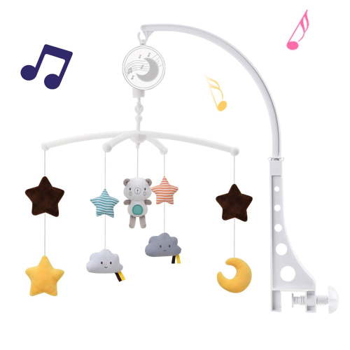Wiland Baby Musical Crib Mobile with Hanging Rotating Toys Bear, Baby Mobile Music Bed Bell Animal Hanging Ornament,Nursery Toys for Babies Newborn Boys and Girls
