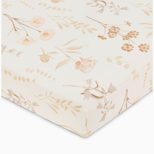 Crane Baby Cotton Sateen Crib Fitted Sheet - Violet Floral