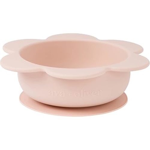 Silcone Flower Suction Bowl | BPA-Free Non-Slip Design (Guava)
