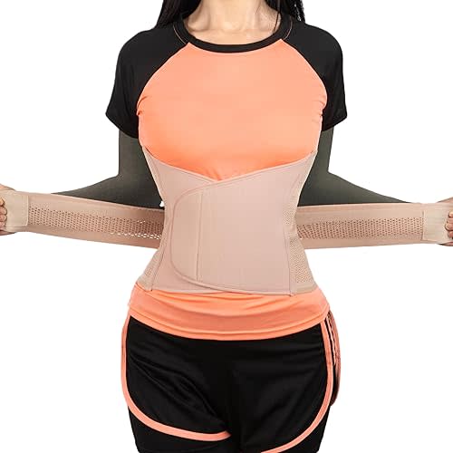 Shrink Smart Postpartum Belt - Belly Support Recovery Wrap - Postpartum Belly Band, Slimming Girdles, Body & Waist Shapewear, Post Surgery Pregnancy Belly Support Band (Beige, Large/X-Large)