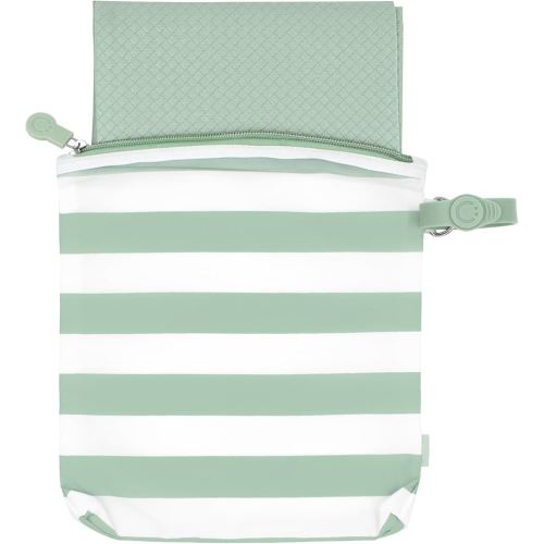 Ubbi On-The-Go Changing Baby Mat with Carrying Bag, Soft and Comfortable Diaper Bag Accessory Must Have for Newborns, Easy to Clean, Portable Changing Pad, Sage Green