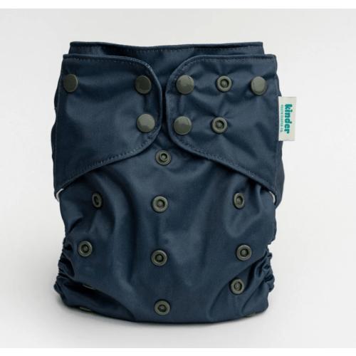 Solid Color: Essentials Pocket Cloth Diaper with Athletic Wicking Jersey, Grows with your Baby: Dusk