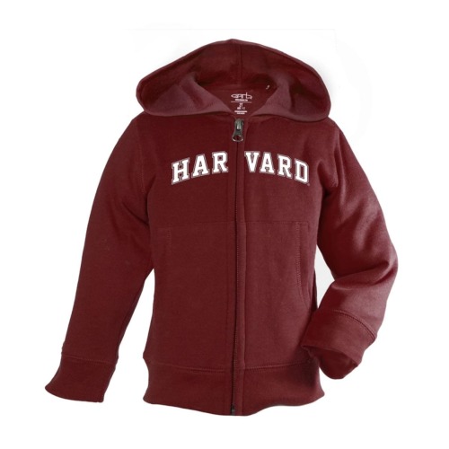 Harvard Infant Full Zip Maroon Hooded Sweatshirt