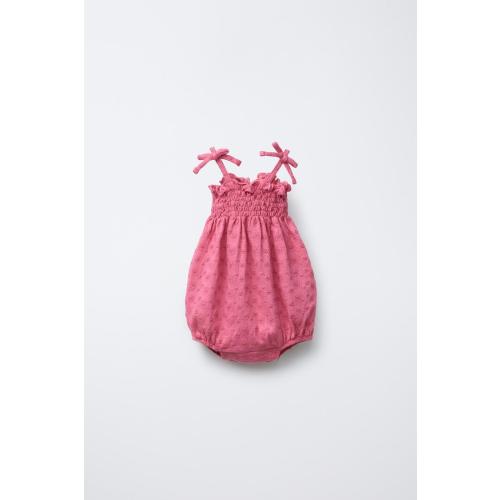 EMBROIDERED FLORAL BODYSUIT - Pink | ZARA United States