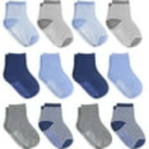 Debra Weitzner Non-Slip Toddler Socks With Grips for Baby Boys and Girls - Anti-Slip Crew Socks for Infant's and Kids, 12 Pairs