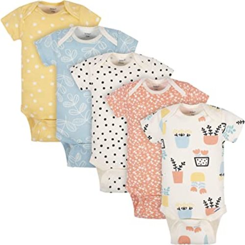 Grow by Gerber baby-girls 5-pack Short-sleeve Onesies Bodysuits