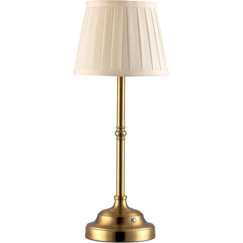 KDG Portables Cordless Table Lamp, Fabric Shade Desk Lamp, 4000mAh Rechargeable Battery Powered Lighting, Dimmable Light for Dining Room, Bedroom, Bedside, Bar, Night Light, Camping, Balcony (Bronze)