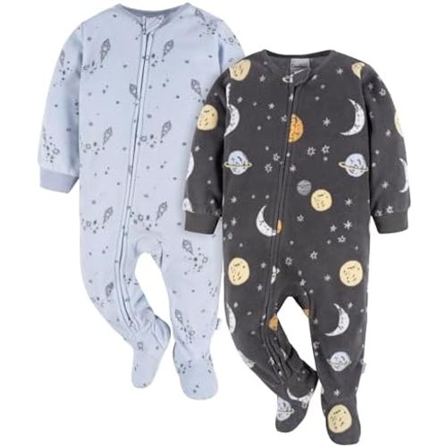 SIZE 3-6m | Fleece Zipper Footed Pajamas