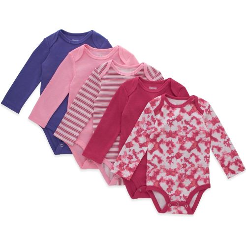 Hanes Baby and Toddler Ultimate Flexy Long Sleeve Bodysuit (5 Pack)
