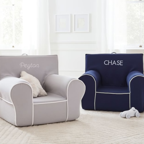 Anywhere Chair®, Navy with White Piping | Pottery Barn Kids