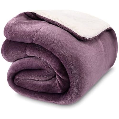 NANPIPER Baby Sherpa Blanket,Warm Toddler Throw Blanket,Soft Newborn Fleece Blanket for Winter (Cassis Purple,30x40 inches)