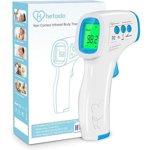 Digital Thermometer for Adults and Kids, No Touch Forehead Thermometer for Baby, 2 in 1 Body Surface Mode Infrared Thermometer with Fever Alarm and Instant Accuracy Readings