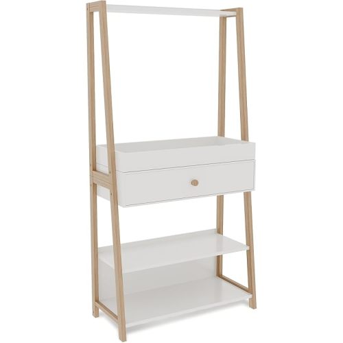 Milliard Modern Nursery Dresser Changing Table & Baby Changing Table with Storage, White Diaper Changing Station with Spacious Drawer, Shelves, Stylish Storage Solution, 18 x 14.5 x 70 Inches
