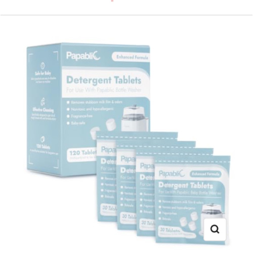 Papablic Official Detergent Deepclean Tablet for Papablic Baby Bottle Washer, 120 Count