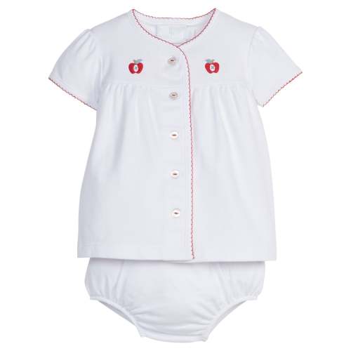 Embroidered Layette Knit Set - Apple