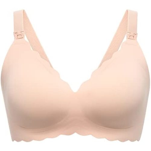 Momcozy Nursing Bras for Breastfeeding, Seamless Pregnancy Maternity Bra Wireless Classic Jelly Strip Support Nursing Bra