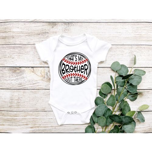 Baseball Onesie| Baseball Baby Bodysuit| Baseball Brother Onesie| Baseball Sister Onesie| That's My Brother Out There| Baseball Baby Clothes