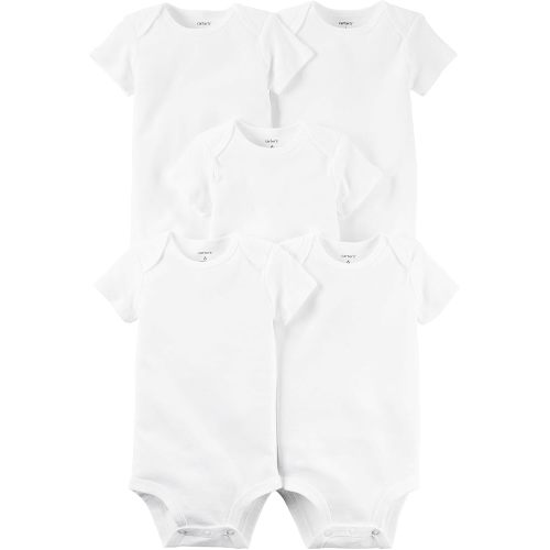 Carter's Baby White 5-Pack Short Sleeve Bodysuits 3 Months