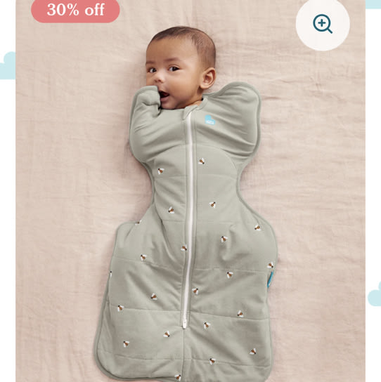 Swaddle Up™ 2.5 TOG Cotton Olive Bees
