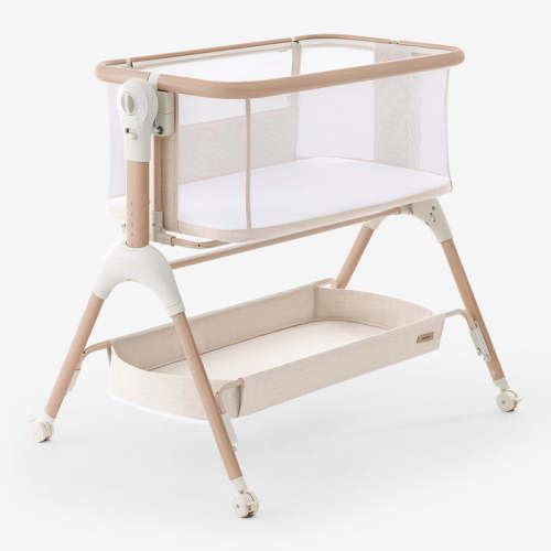 HARPPA Cuddly Signature | 3-in-1 Rocking Baby Bassinet & Bedside Sleeper with Anti-Reflux Mattress for Newborns | Attaches to Bed, Adjustable Height, Tool-Free Setup, Portable Wheels, CPSC Certified, Gentle Rocking Motion | Ideal for Infants, Safe Co-Slee
