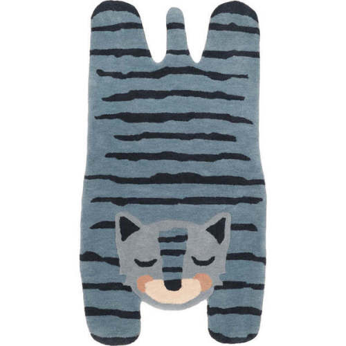 Hand-Tufted Velvet Rug, Blue Tigger - Nattiot Rugs | Maisonette