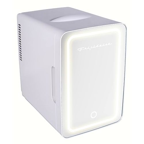 FRIGIDAIRE EFMIS170-WHITE EFMIS170, Skincare Mini Fridge, 10L Capacity, Includes Home Plug & 12V Car Charger, Chills 15 Cans, 2022 version, WHITE, No Size - white