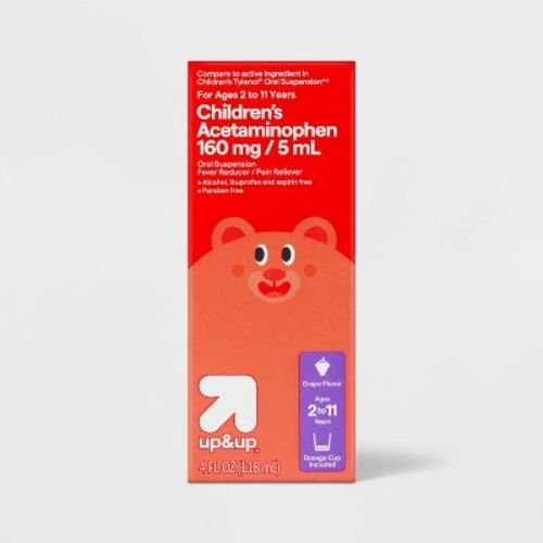 Children's Acetaminophen Pain Reliever & Fever Reducer Liquid - Grape - 4oz - Up&up™