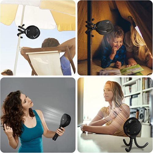 Stroller Fan - 65Hrs 12600mAh Rechargeable Fan, Timing Car Seat Fan, Portable Clip On Fan, Car Fan for Baby, Battery Operated Fan for Baby Stroller, Peloton, treadmill, Golf Cart, Beach, Bed, Dog