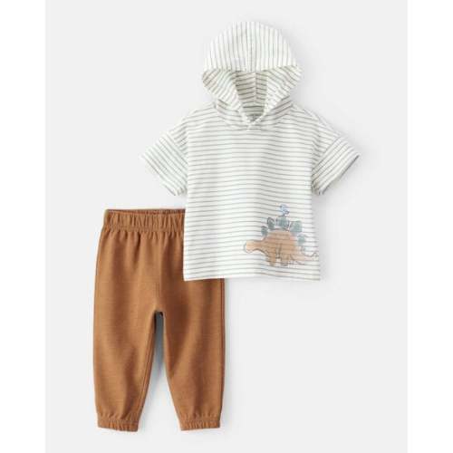 Baby 2-Piece Dinosaur Striped Hooded Tee & Jogger Set - Carter's | Carter's