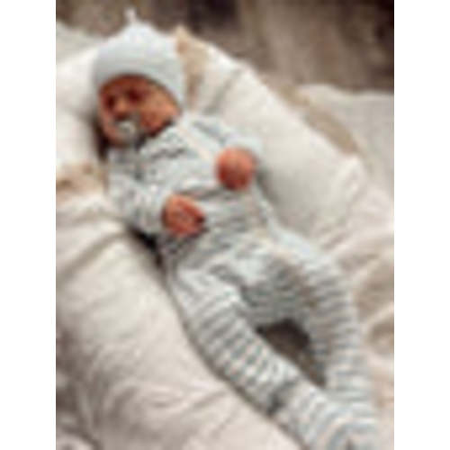 Dusty Blue Stripe / Organic Ribbed Zip Footie – SpearmintLOVE