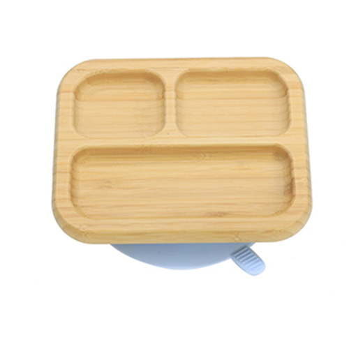 Suction Baby Plate for Toddlers, Non-Toxic Triangle Bamboo Dish with Powerful Grip, Promotes Self-Feeding Skills and Portion Control, BPA Free Baby Feeding Supplies