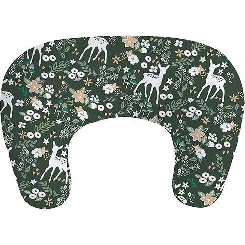 Little Grape Land Nursing Pillow,Upgraded Breast Feeding Pillow for Mom,Breastfeeding & Bottle Feeding for 0–13 Months, Soft Machine Washable Cover with firm breathable filling, Tummy Time,Forest Deer