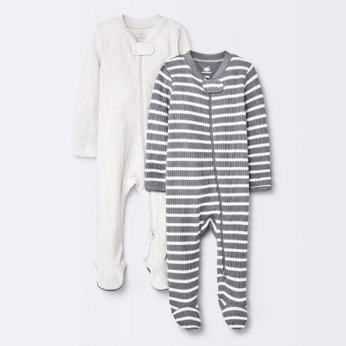 Baby 2pc Waffle Sleep N' Play - Cloud Island™ Gray, Size: 0-3M