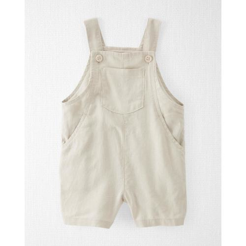 Baby LENZING™ ECOVERO™ Linen Blend Shortall - 3M - Style,Ember Oatmeal